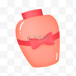 水彩粉色陶瓶礼物
