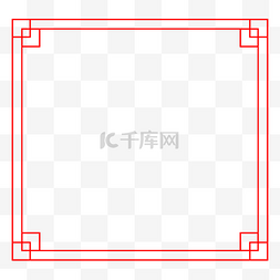 红色边框PNG素材