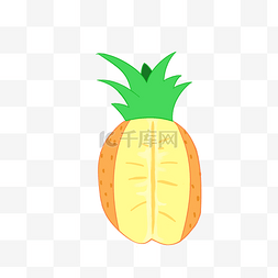 卡通美味水果切开的菠萝插画