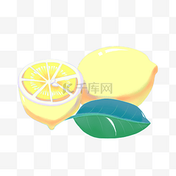 仿真柠檬装饰插画