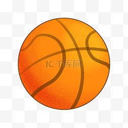 精彩篮球赛图片_圆圆的橙色篮球插画