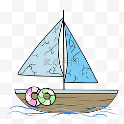 蓝色帆布帆船