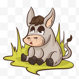 卡通可爱的驴动物设计