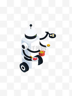 厨师机器人图片_2.5D人工智能机器人厨师