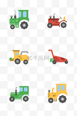 农耕机器拖拉机相关图标