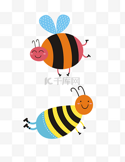 卡通可爱矢量蜜蜂素材