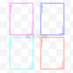 电商霓虹边框图片_618边框霓虹灯促销图标装饰图案