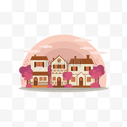扁平化别墅房子图