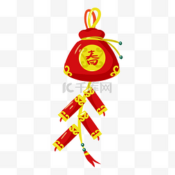 中国风春节鞭炮插画