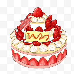 巧克力草莓蛋糕图片_插画手绘生日蛋糕