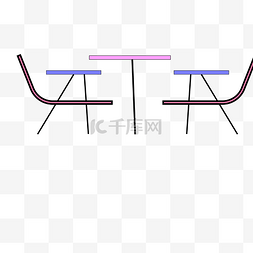 矢量图桌椅图片_彩色线稿桌椅图标
