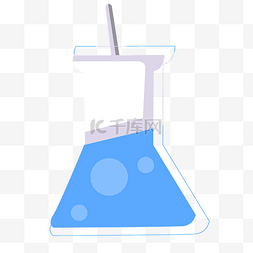 浅蓝色玻璃瓶图片_ 锥形瓶中的蓝色液体