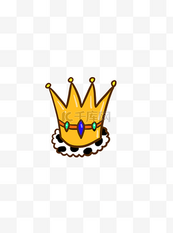 可爱图片_可爱手绘国王皇冠王冠黄色装饰图