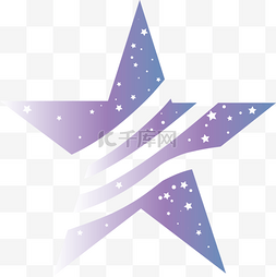 唯美紫色星空图片_星空五角星装饰图标元素下载
