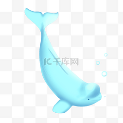 海洋动物插画图片_海洋动物可爱的白鲸手绘插画