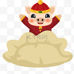 猪年吉祥物拜年图片_小猪水饺动物 