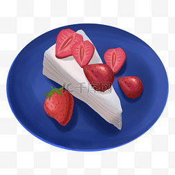 三角形草莓蛋糕插画