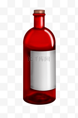 红色玻璃容器插画
