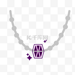 紫色钻石吊坠项链矢量插画