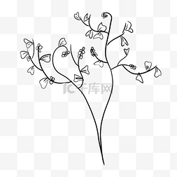 印花色块图片_线描植物树叶