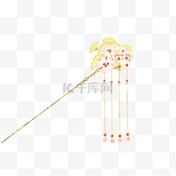 古风春天手绘图片_中国古风淡雅桃花发簪