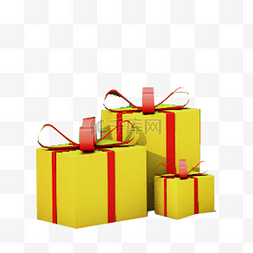 黄色的礼品图片_黄色的里礼品盒子免扣图