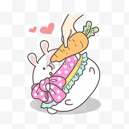 可爱卡通吃胡萝卜的萌萌哒兔子