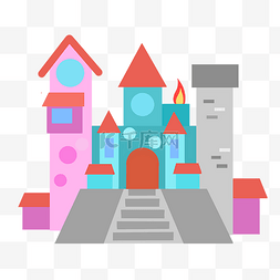 城堡建筑装饰插画