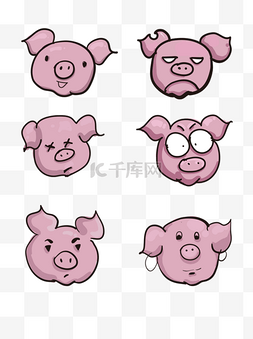 猪头肉文字图片_2019年猪年卡通手绘猪可商用元素