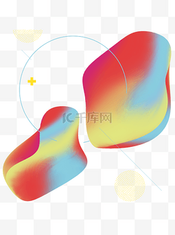 清新手绘渐变流体浪漫素材