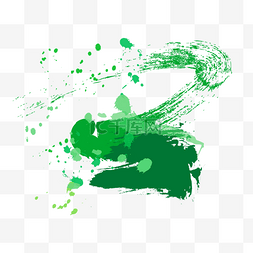 矢量绿色油漆喷绘污渍