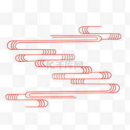 祥云底纹免扣素材图片_手绘中国风红色云纹免扣素材