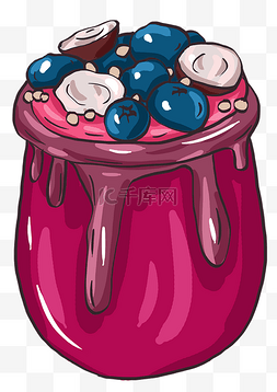 食物海报素材图图片_手绘小清新水果奶昔食物卡通插画