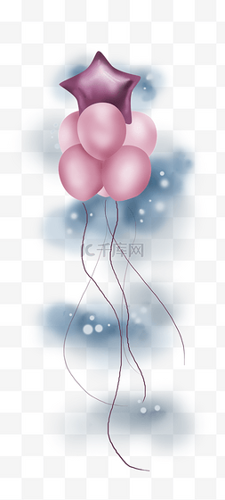 彩色空中气球图片_七夕情人节紫色气球