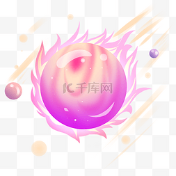 紫色的星球图片_紫色的宇宙星球插画