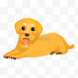 吐舌头的黄色大狗 