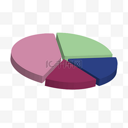 商务矢量数据柱分析立体饼图