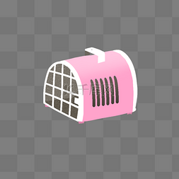 粉色宠物航空箱卡通手绘png素材
