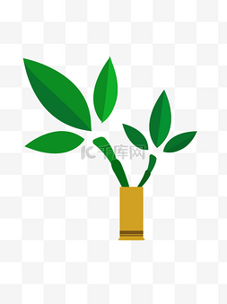 矢量扁平化几何图片_绿植盆栽简约扁平化几何花盆植物