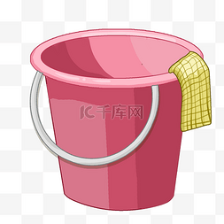 红色水桶清洁工具