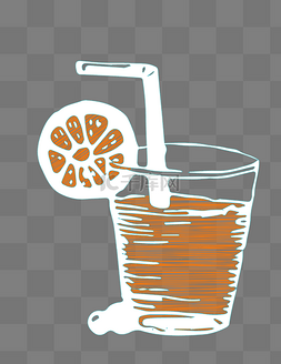 矢量夏季冰饮橙汁饮料素材