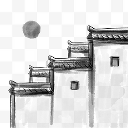 古风镂空圆框图片_中国风徽建筑文化墙角