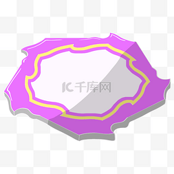 创意紫色盘子插画