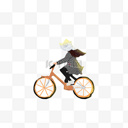 扁平骑自行车图片_女生骑自行车