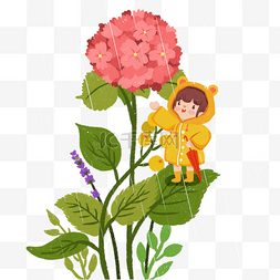 彩色的叶片图片_彩色站在花朵上的女孩元素
