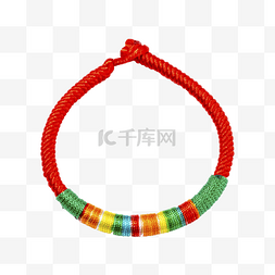 春节手工图片_一条红色绳子手链