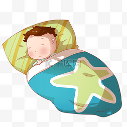 睡觉的枕头图片_ 睡觉的小男孩