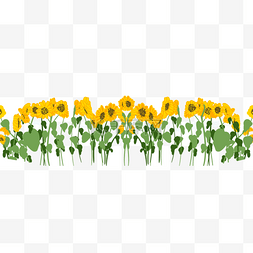 手绘绿色菊花图片_卡通手绘绿色叶子黄色花朵