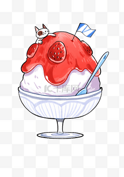 吃货节插画图片_卡通手绘可爱小猫冰激凌