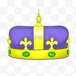 紫色的皇冠图片_手绘精美皇冠插画